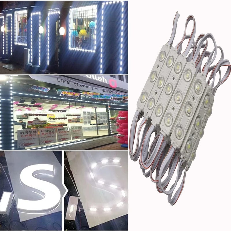 TeiNewBy LED Module, 100pcs 49.8 Ft 5730 SMD 150LM Per LED Module IP65 Waterproof Decorative Light for Letter Sign Advertising Signs with Tape Adhesive Backside (White Light) - Image 1